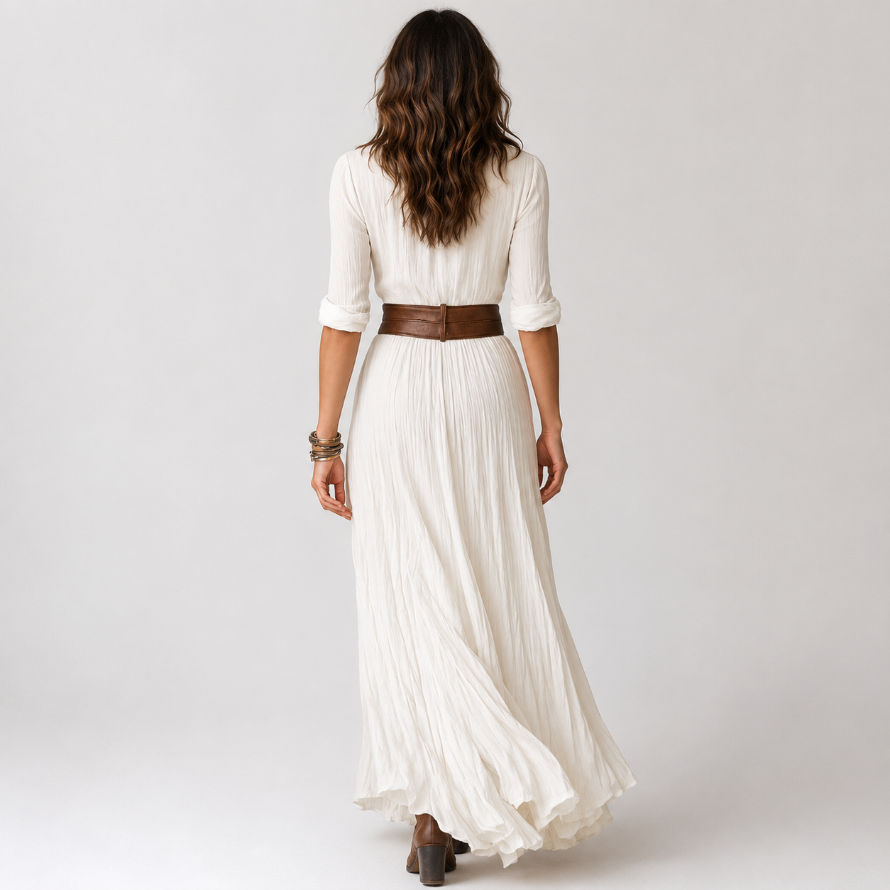 Maxi Dress Shawl Collar Belted Elegant Formal Evening Occasion Wear