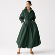 Shirt Maxi Dress Pleated Waist Long Sleeve Casual Occasion Wear