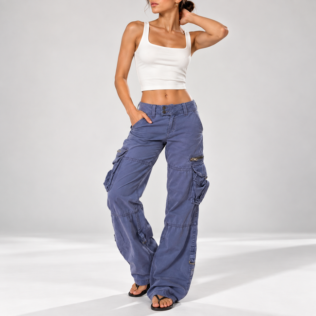 Delilah Relaxed Straight-Leg Cargo Pants