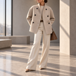 Cassandra Double-Breasted V-Neck Coat