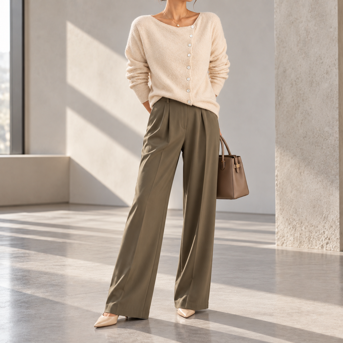 Wilhelmina Button-Down V-Neck Cardigan