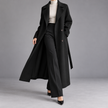 Larissa Belted Double-Breasted Long Wool Coat