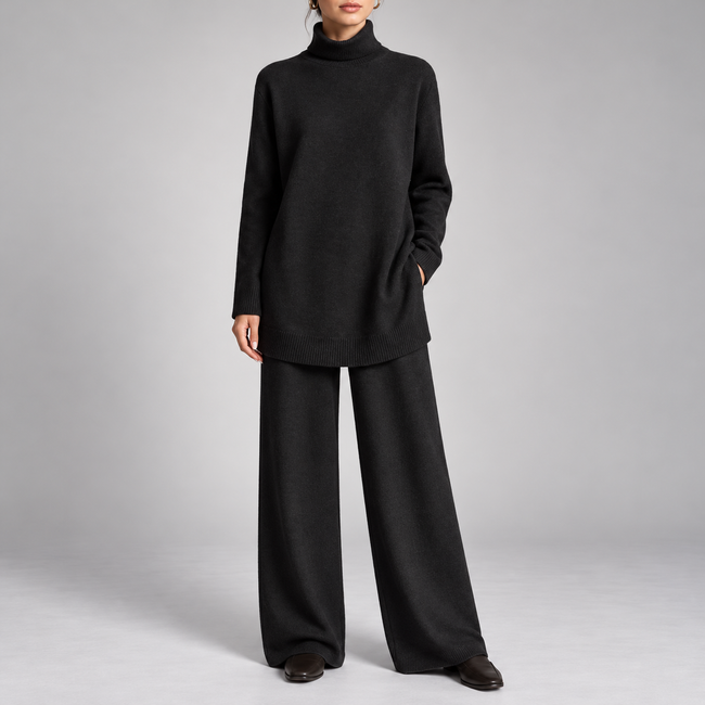 Rosella Turtleneck Wide-Leg Lounge Set