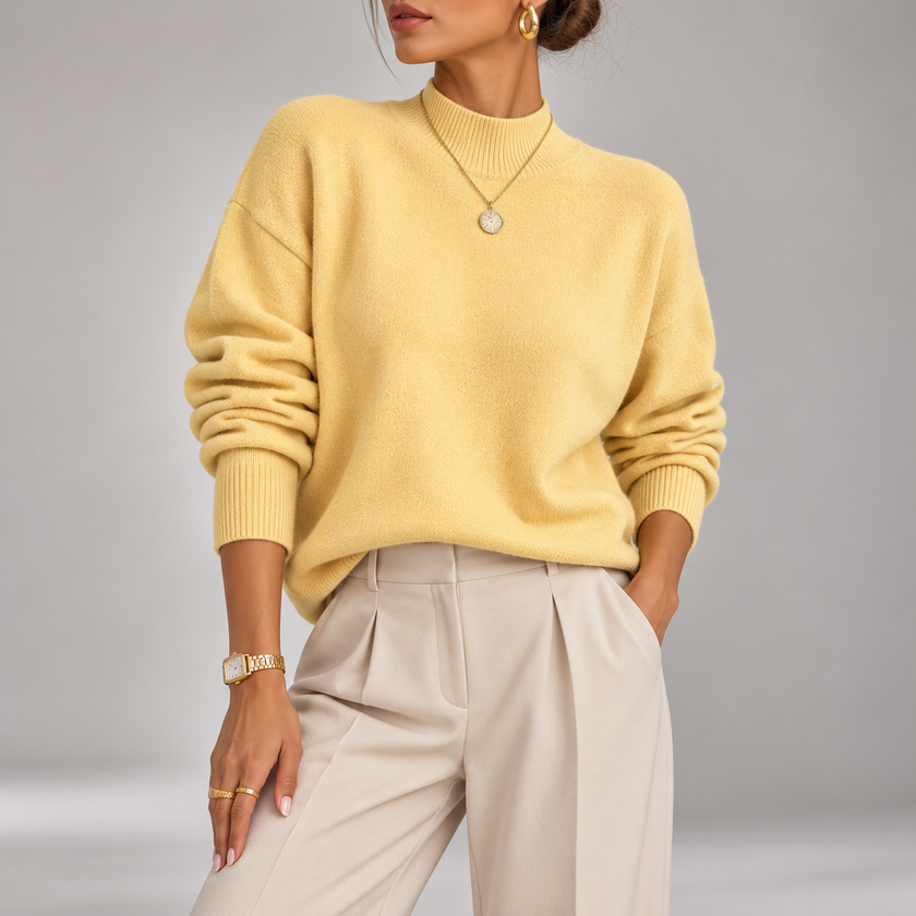 Magnolia Ribbed Roll-Neck Knit Sweater