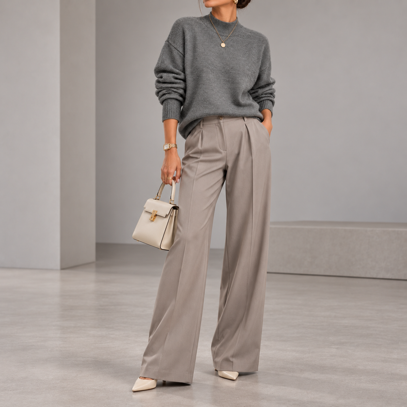 Magnolia Ribbed Roll-Neck Knit Sweater