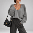 Natasha Oversized V-Neck Knit Sweater