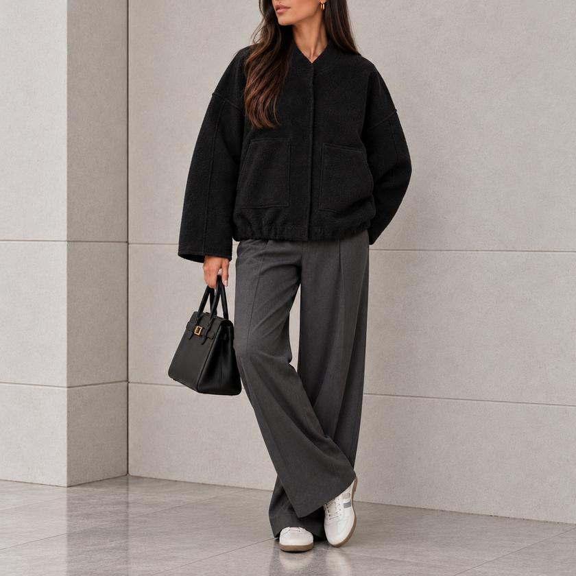 Gabriella Oversized Teddy Bomber Jacket