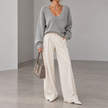 Natasha Oversized V-Neck Knit Sweater