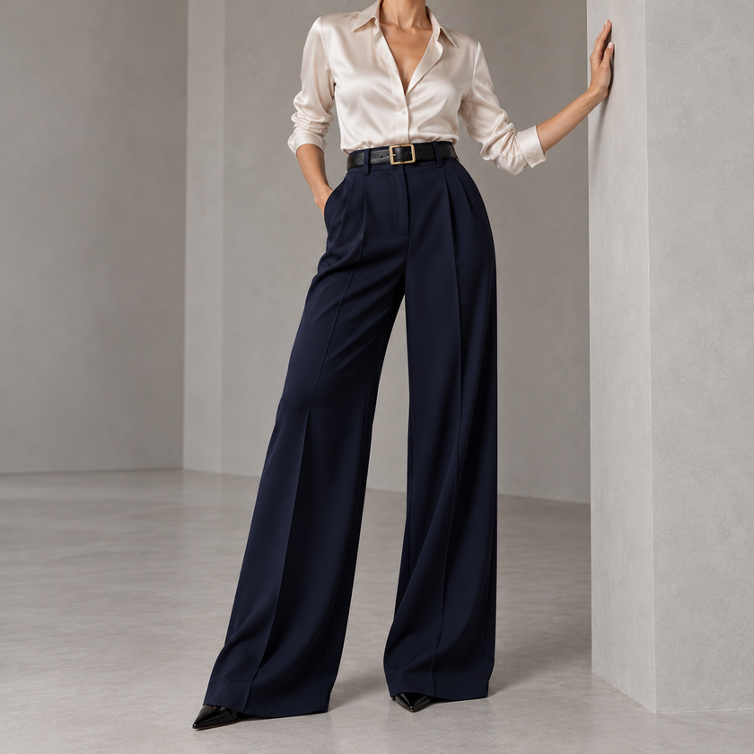 Antonella Tailored Wide-Leg Pants
