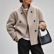 Cassandra Double-Breasted V-Neck Coat
