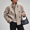 Cassandra Double-Breasted V-Neck Coat