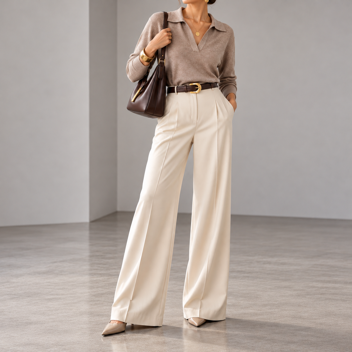 Lavinia Relaxed Collared Pullover Sweater