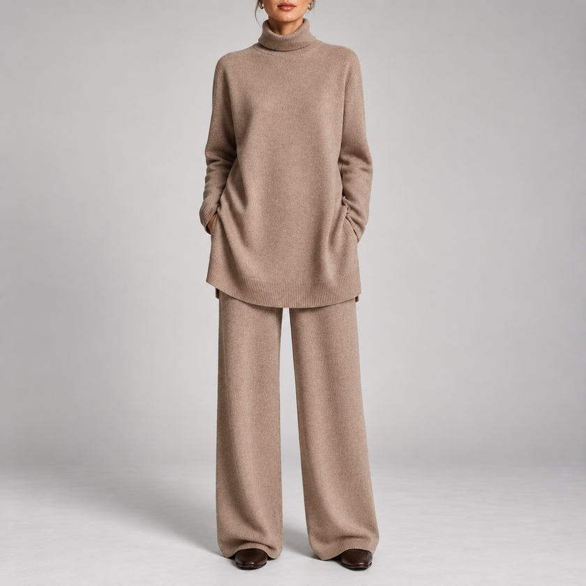 Rosella Turtleneck Wide-Leg Lounge Set