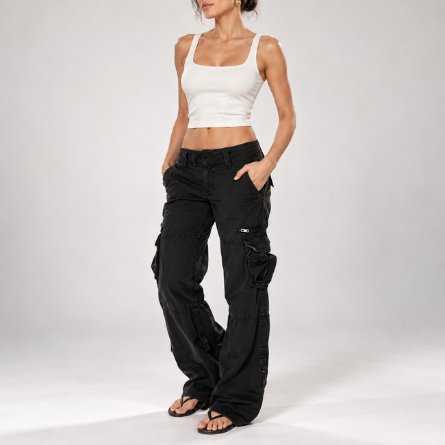 Delilah Relaxed Straight-Leg Cargo Pants