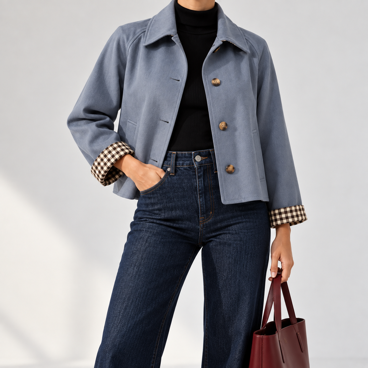 Clarisse Cropped Oversized Denim Jacket