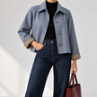 Clarisse Cropped Oversized Denim Jacket