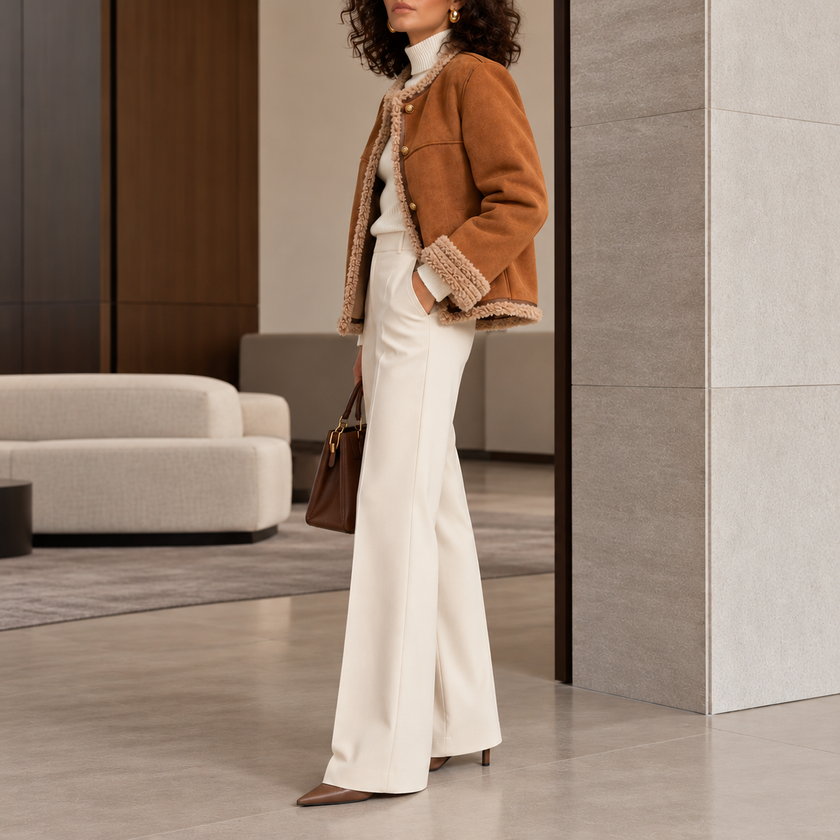 Cristina Sherpa-Lined Shearling-Effect Jacket