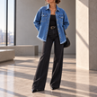 Arabella Frayed-Hem Oversized Denim Jacket