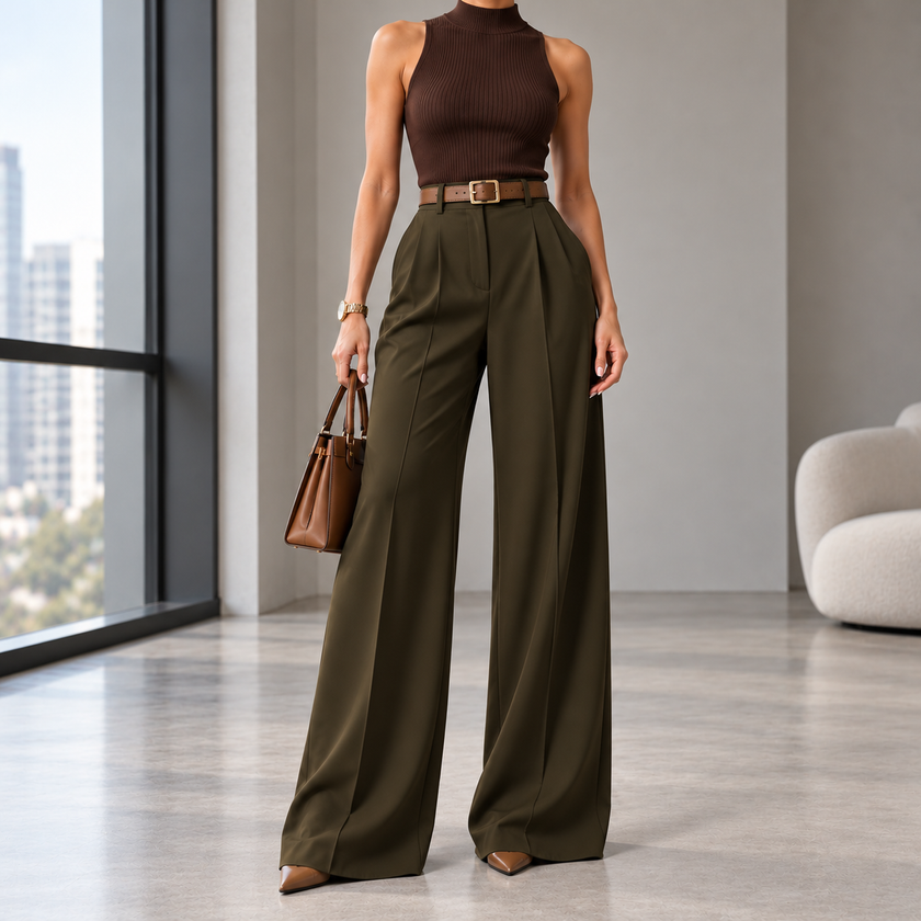 Antonella Tailored Wide-Leg Pants