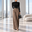 Delphina Cross-Over Collar Cinched Top