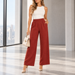 Loredana Elastic-Waist Straight-Leg Pants
