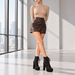 Graziella Lace-Up Buckle Platform Ankle Boots