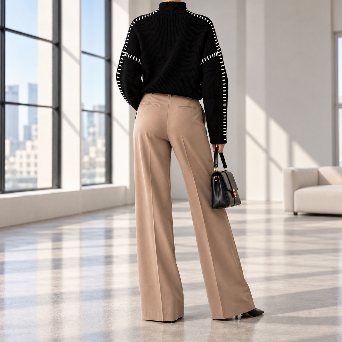 Mirabella Oversized Mock-Neck Sweater