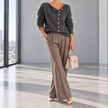 Wilhelmina Button-Down V-Neck Cardigan