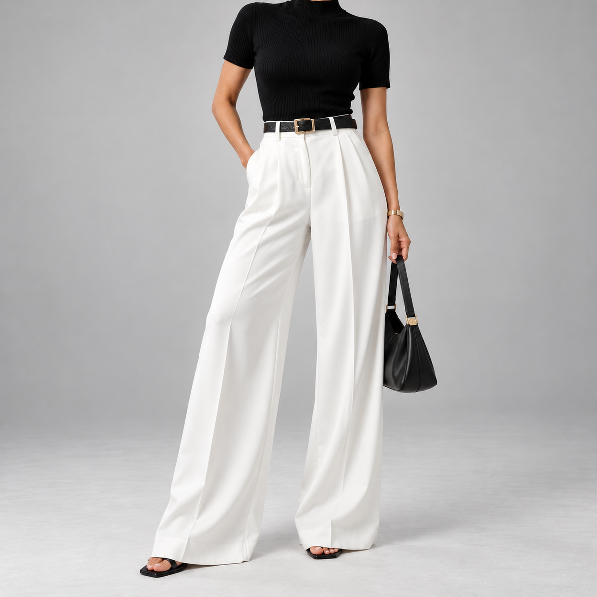 Antonella Tailored Wide-Leg Pants