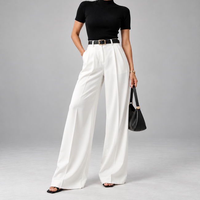 Antonella Tailored Wide-Leg Pants