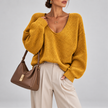 Natasha Oversized V-Neck Knit Sweater
