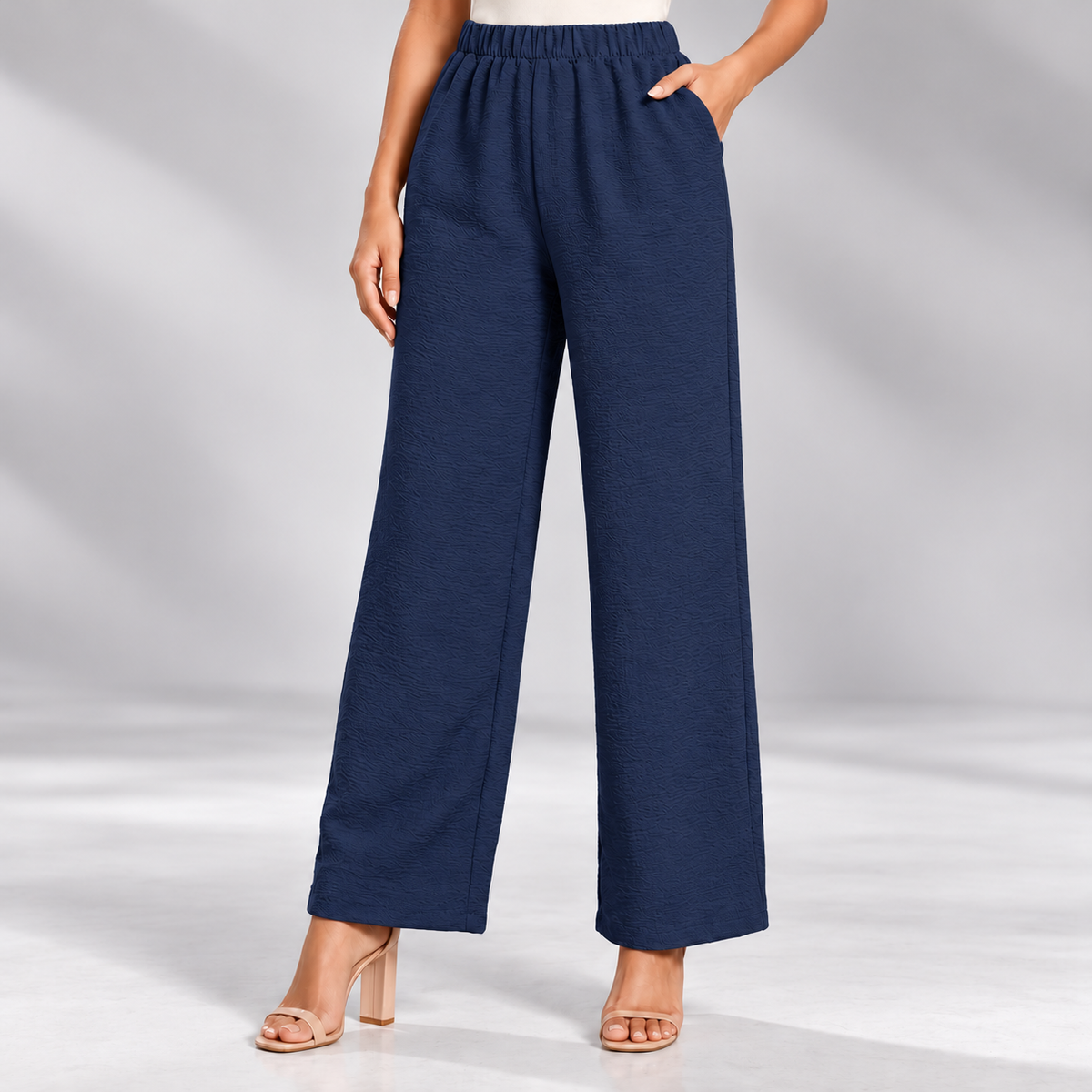 Loredana Elastic-Waist Straight-Leg Pants