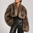 Estelle Oversized Open-Front Faux-Fur Jacket