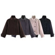 Raffaella Asymmetric Stand-Collar Wool Jacket