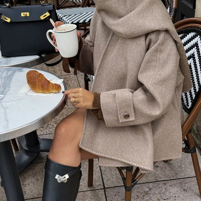 Stella Oversized Hooded Button-Front Jacket