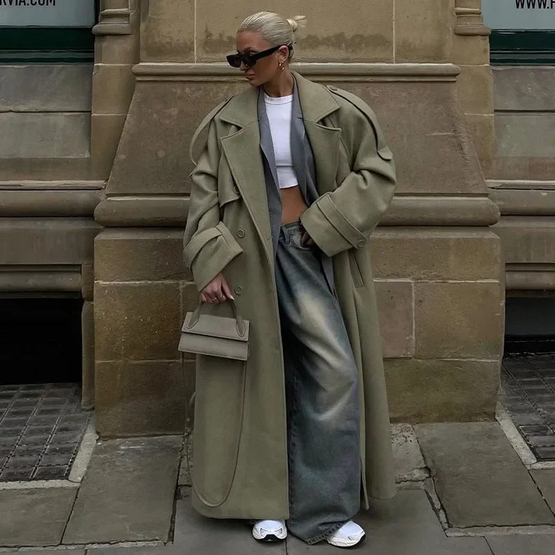 Carolina Oversized Double-Breasted Trench Coat