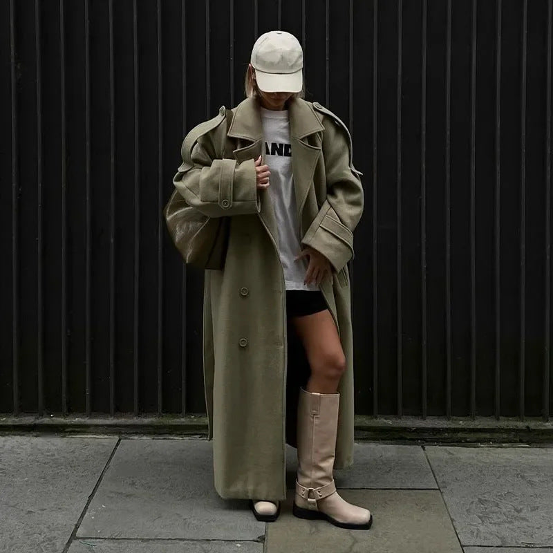 Carolina Oversized Double-Breasted Trench Coat