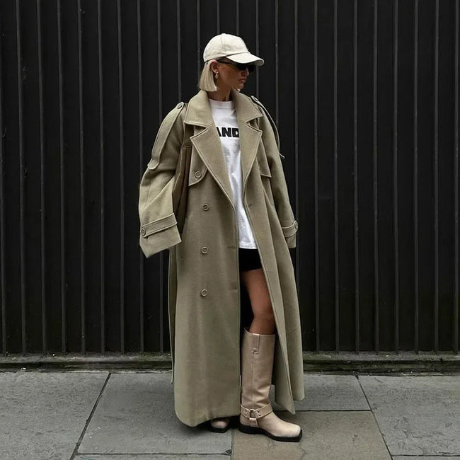 Carolina Oversized Double-Breasted Trench Coat