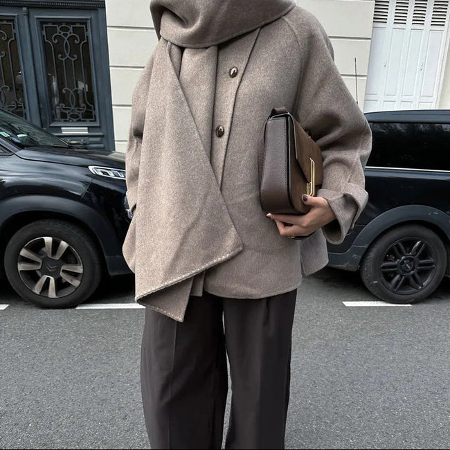 Stella Oversized Hooded Button-Front Jacket