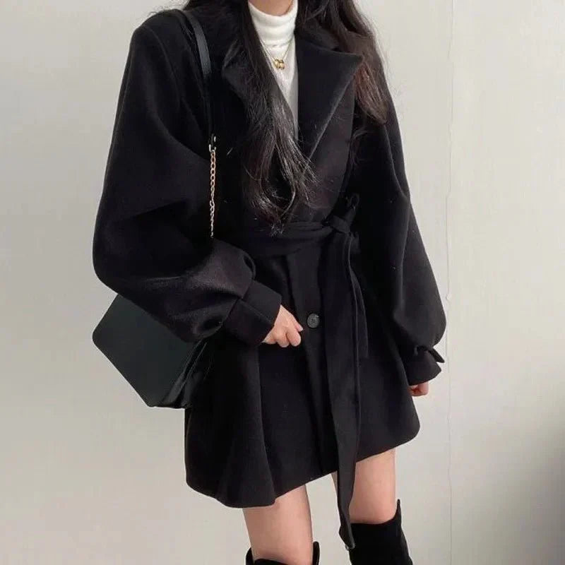 Carlotta Belted Lapel Short Coat