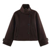 Raffaella Asymmetric Stand-Collar Wool Jacket