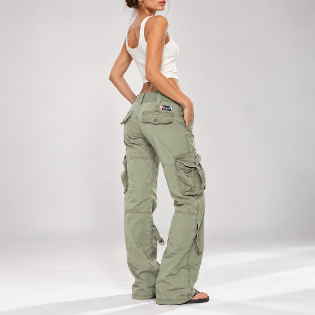 Delilah Relaxed Straight-Leg Cargo Pants