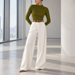 Viviana Mock-Neck Wool-Blend Knit Top