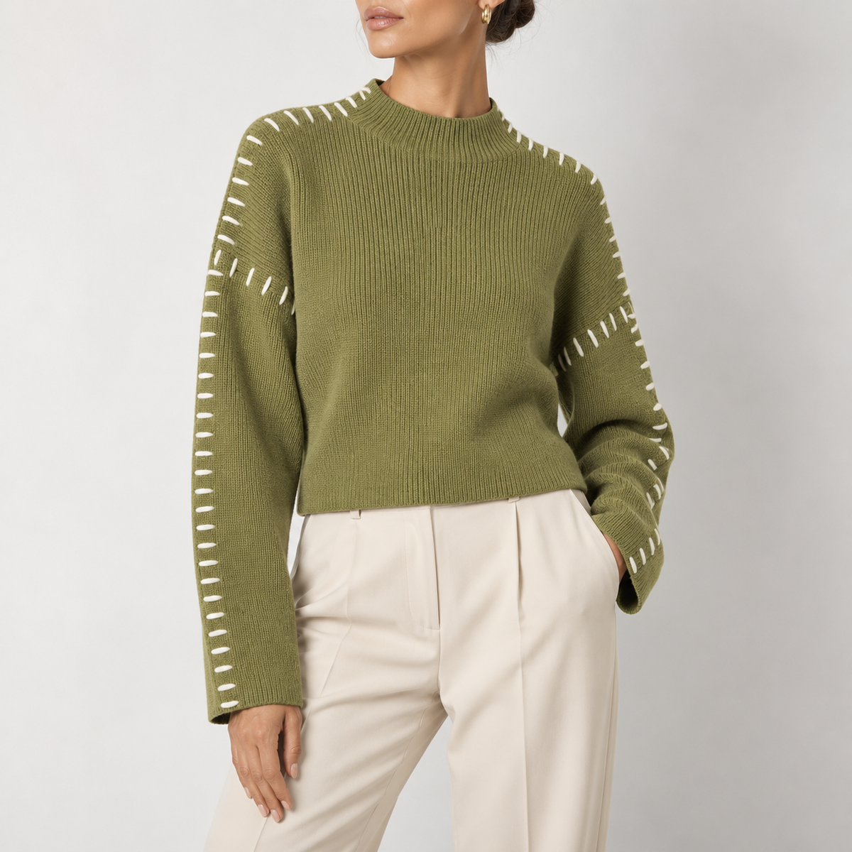 Mirabella Oversized Mock-Neck Sweater