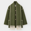 Bettina Fringed Blanket Scarf Wrap Coat