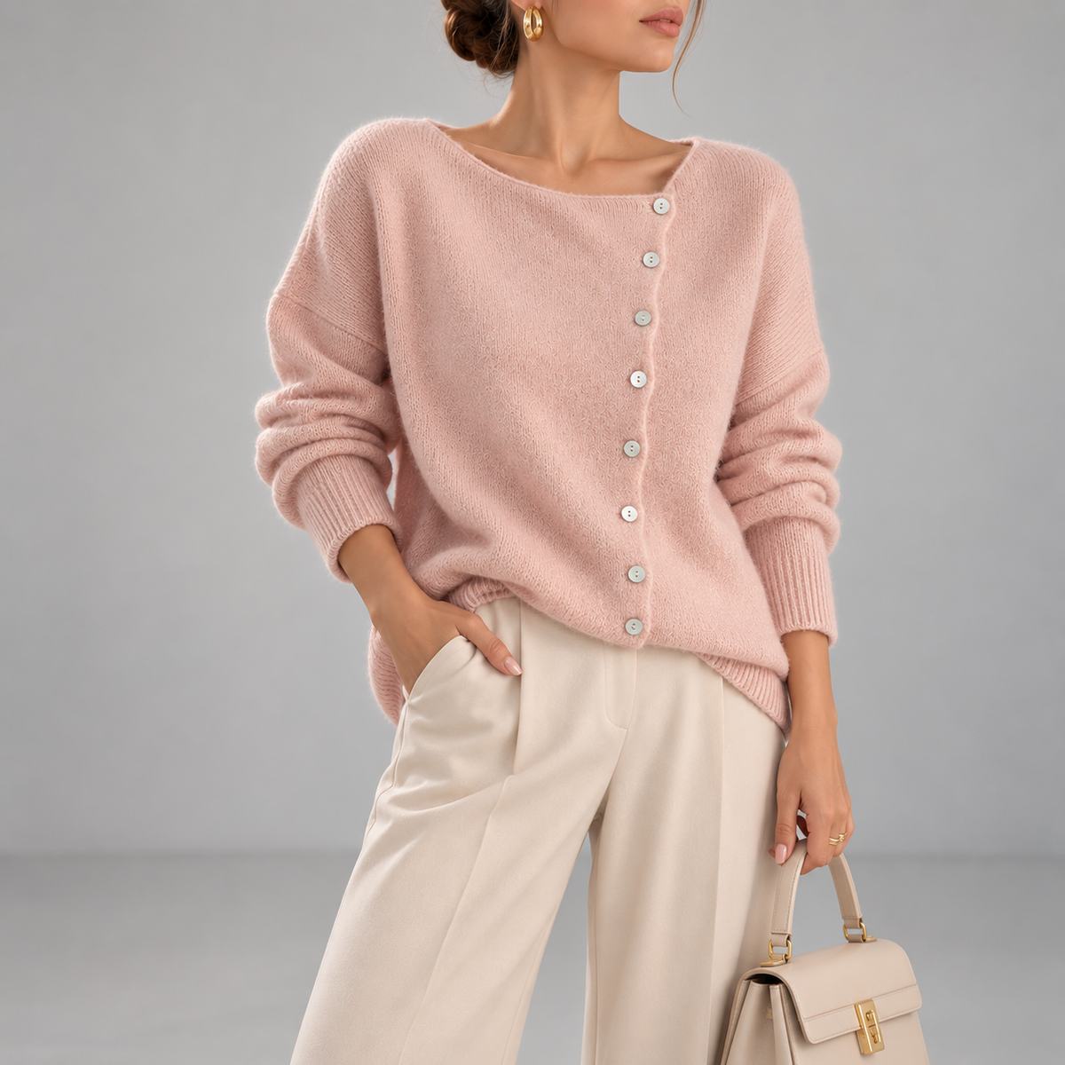 Wilhelmina Button-Down V-Neck Cardigan