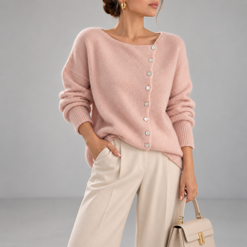 Wilhelmina Button-Down V-Neck Cardigan