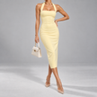 Cosima Halter-Neck Fitted Midi Dress