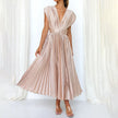 Seraphina Pleated V-Neck Midi Dress Occasion Formal