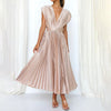 Seraphina Pleated V-Neck Midi Dress Occasion Formal
